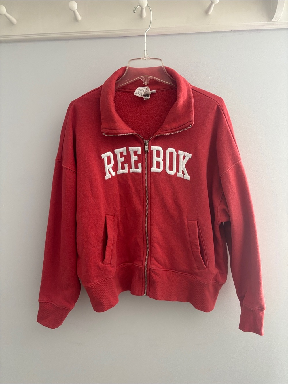 Reebok Red Full-Zip Jacket with White Lettering